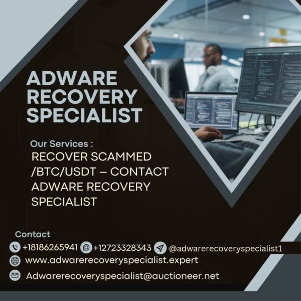 TAKE A DRASTIC DECISION BY CONTACTING ADWARE RECOVERY SPECIALIST TO RECOVER YOUR STOLEN CRYPTO ASSETS.